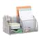 Mind Reader 7-Compartment Desktop Organizer, File & Accessory Storage, Metal Mesh Office Organizer for Desk, Workspace, Mail, Silver